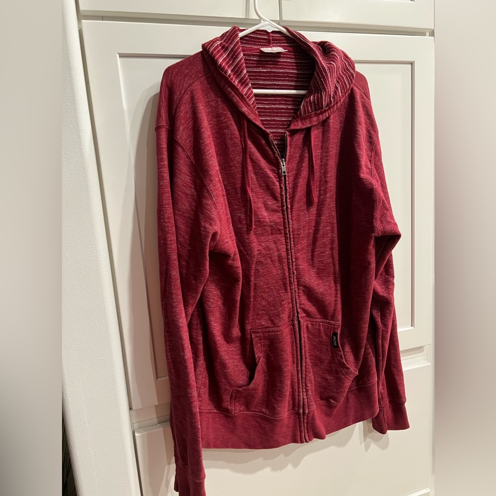 Jacks Surfboard zip-up sweatshirt size xxl heathered-burgundy